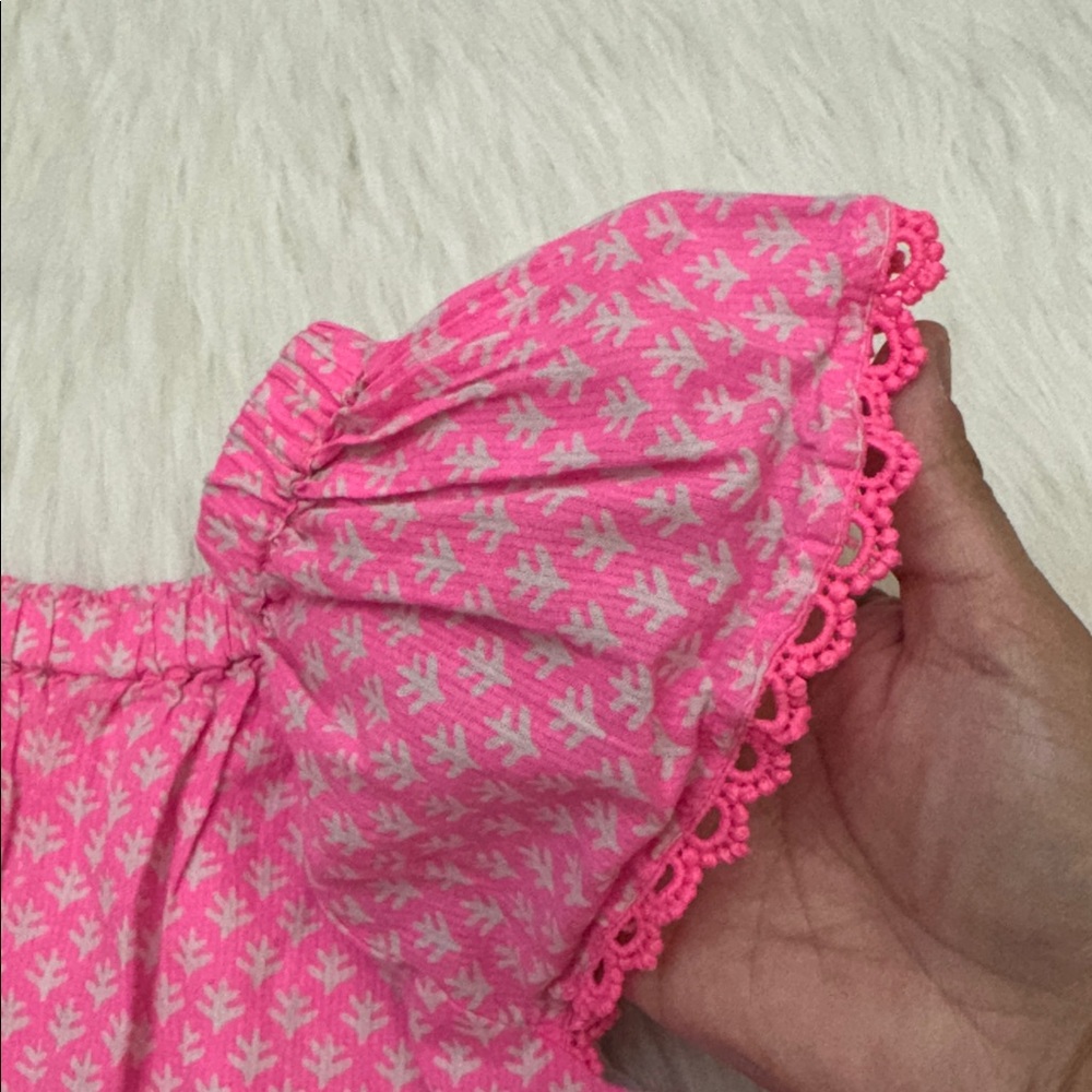 Mini Boden Girls Flutter Sleeve Hot Pink Tunic Top Size 6-7Y - Picture 7 of 16